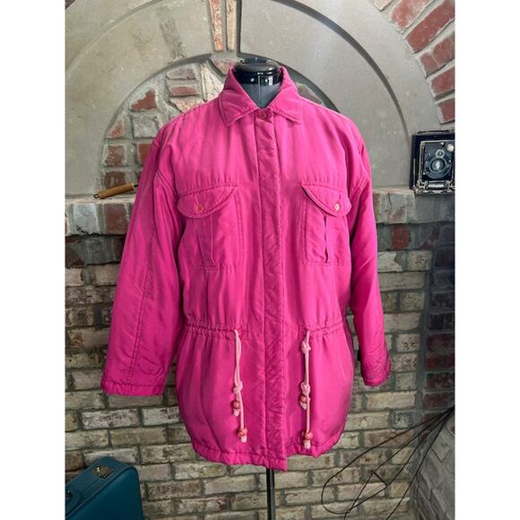 Bushwacker Coat Pink barbiecore hot pink 100% silk - Picture 1 of 12